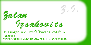 zalan izsakovits business card